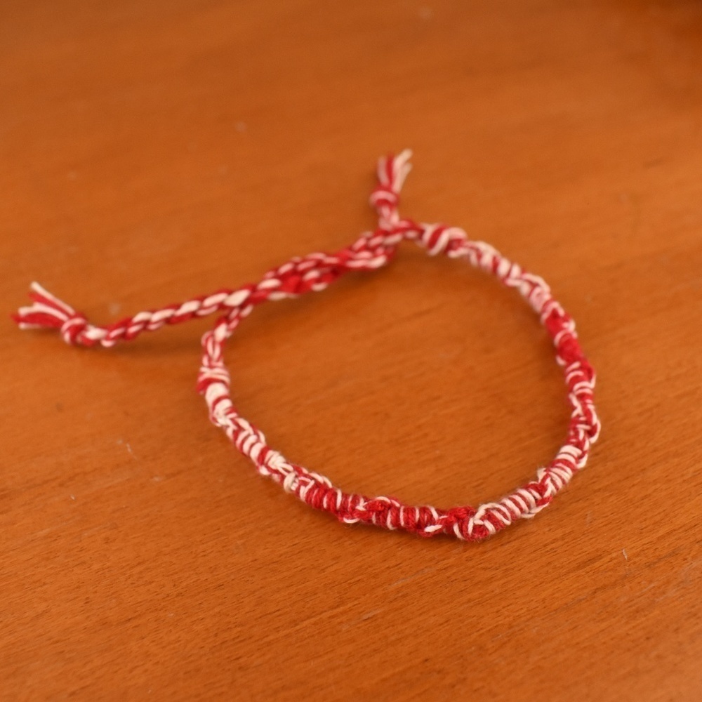 Candy Canes Woven Bracelet